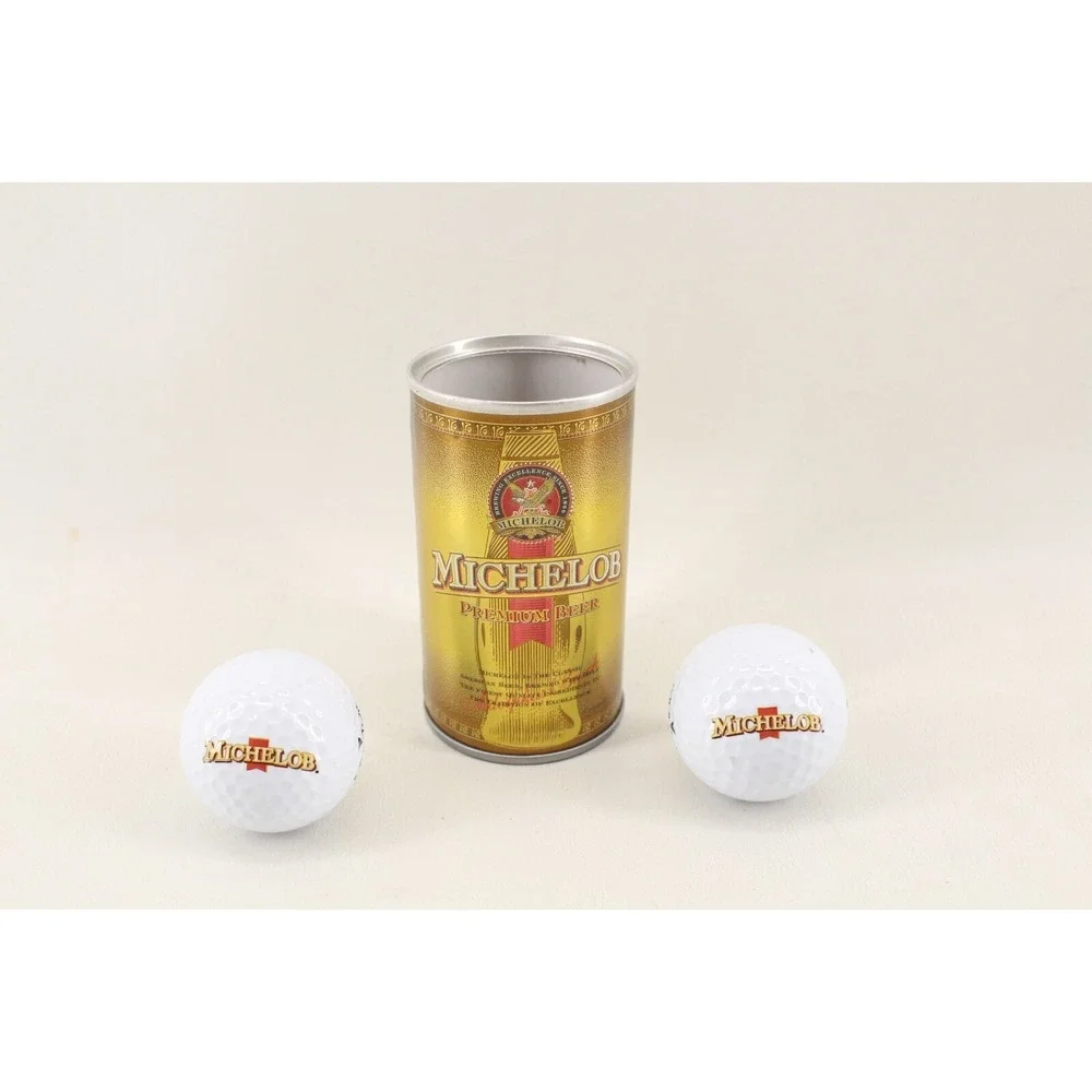 Vintage Michelob Premium Beer Can Containing Two Golf Balls, Opened